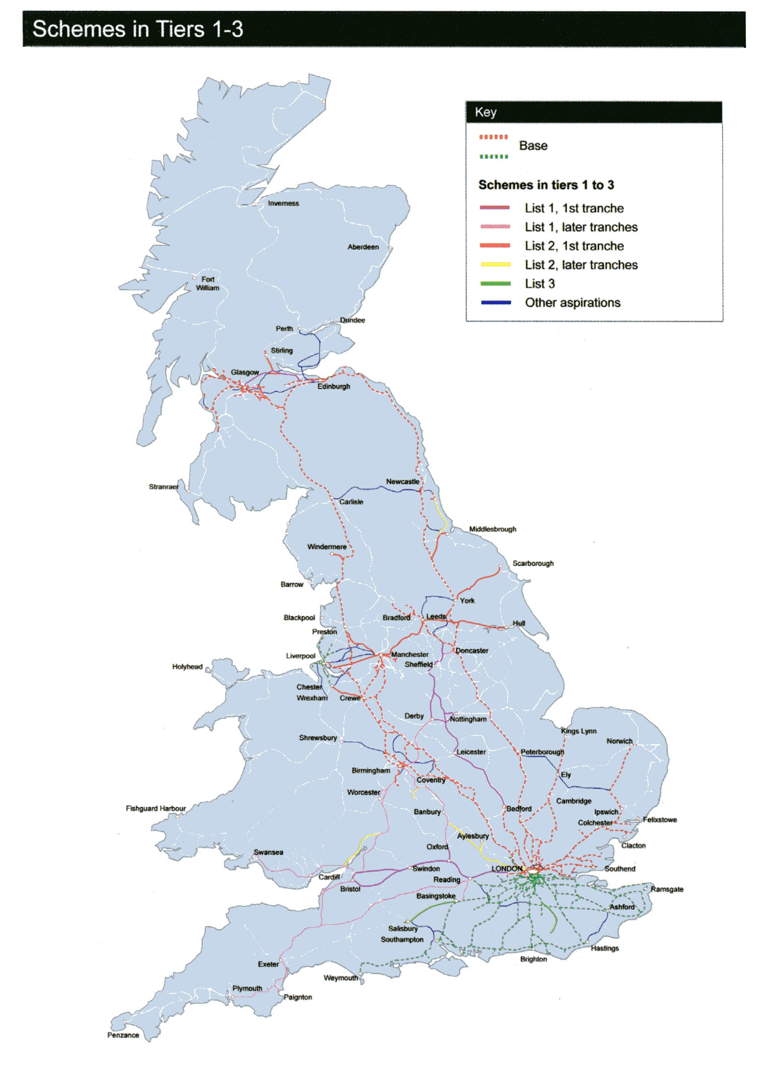 UK rail maps schematic and geographic